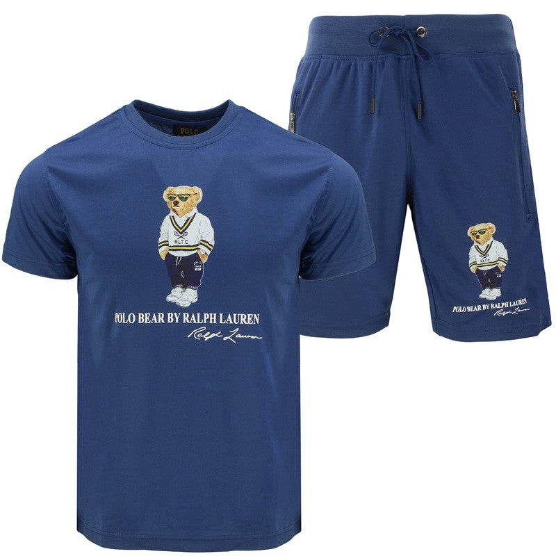 R.L Polo Men's Classic Fit Polo Bear Jersey T-Shirt & Short Set Final Sale
