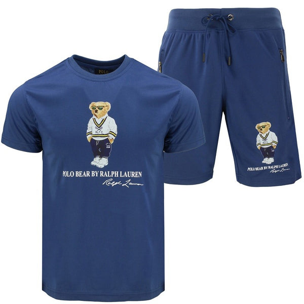 R.L Polo Men's Classic Fit Polo Bear Jersey T-Shirt & Short Set Final Sale