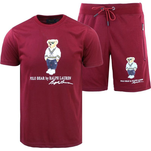 R.L Polo Men's Classic Fit Polo Bear Jersey T-Shirt & Short Set Final Sale