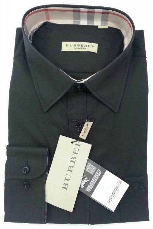 Burberry London Men's  Long Sleeve Check Black Final Sale