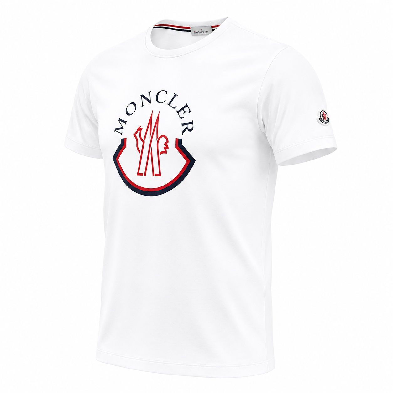 Moncler White Crew Neck  Logo Patch T-Shirt Closing Out Secondary image