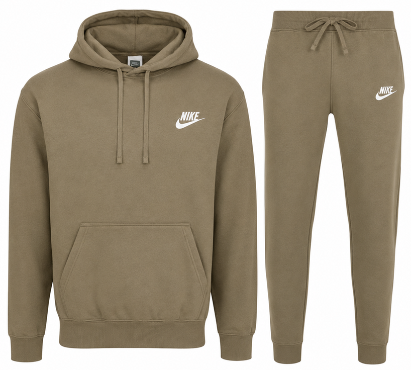 Nike Sportswear Club Fleece Men's Pullover Hoodie Hoodie & Pants Set Khaki Main image