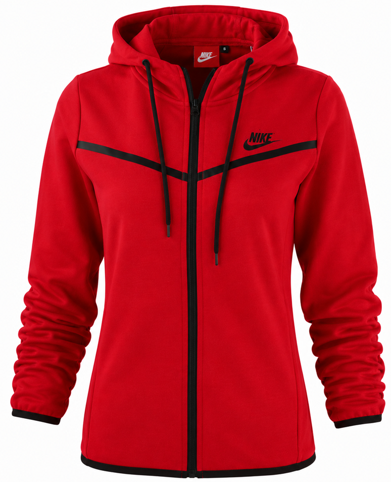 Nike Sportswear Tech Fleece Windrunner Women's Full-Zip Hoodie & Pants Set Red Secondary image