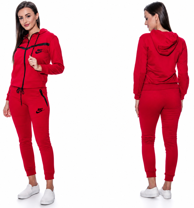 Nike Sportswear Tech Fleece Windrunner Women's Full-Zip Hoodie & Pants Set Red