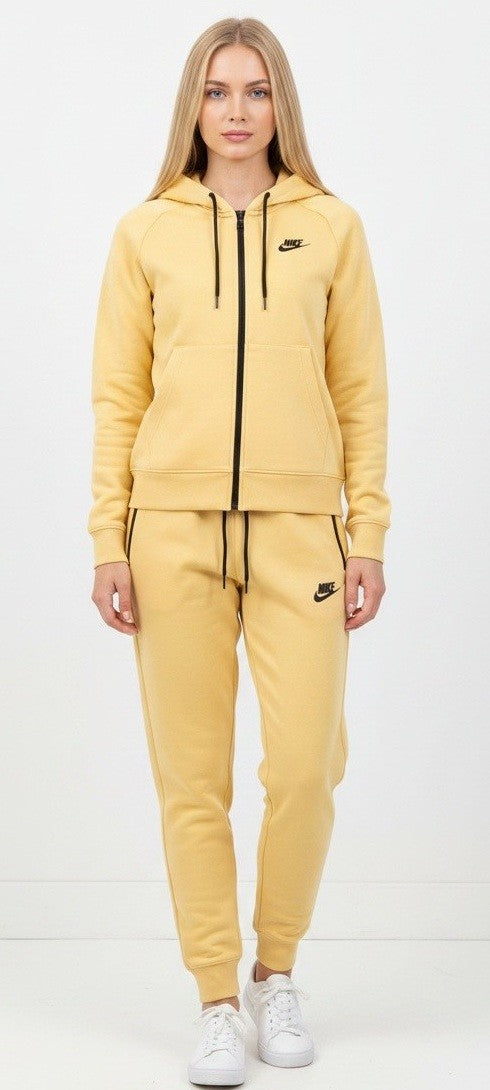 Nike Women's Sportswear Tech Fleece Hoodie & Pants  2 Pc Set Yellow