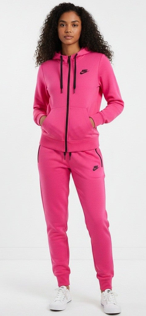 Nike Women's Sportswear Tech Fleece Hoodie & Pants  2 Pc Set Red