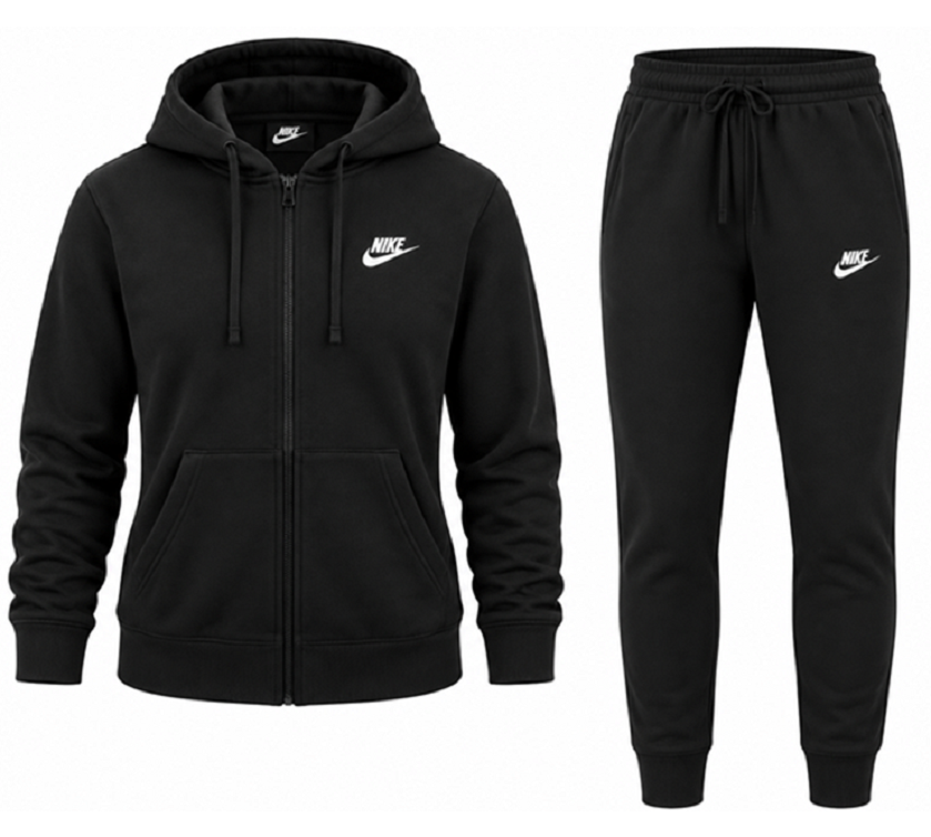 Nike Sportswear Club Fleece Men's Full Zip Hoodie & Pants Set Black Main image