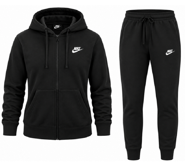 Nike Sportswear Club Fleece Men's Full Zip Hoodie & Pants Set Black
