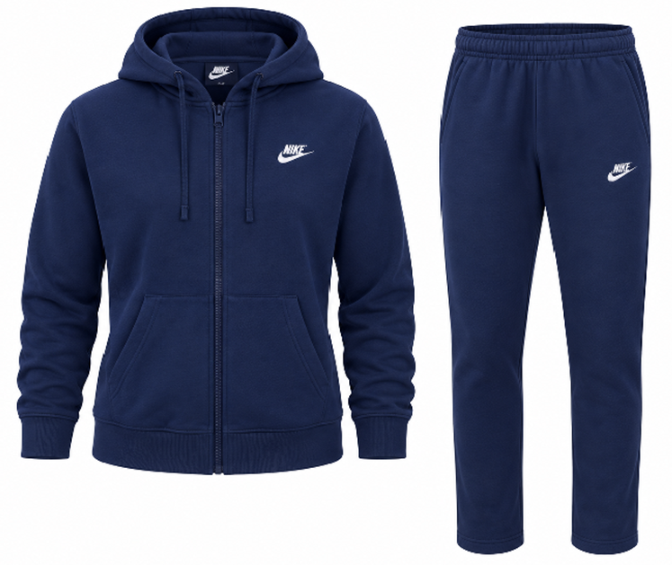 Nike Sportswear Club Fleece Men's Full Zip Hoodie & Pants Set  NavyBlue Main image