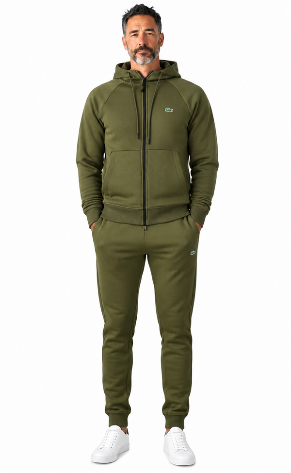 Lacoste Men's Classic Fit Full Zip-Up Hoodie & Pants Set