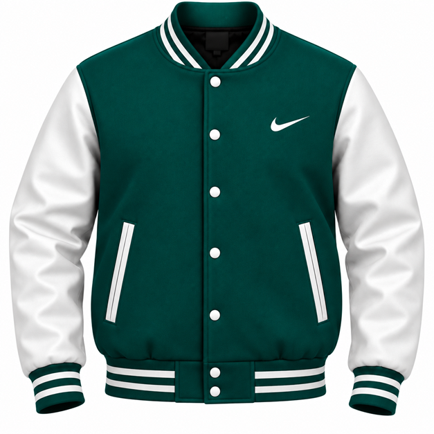 Nike Swoosh Men's Two Tone Leathered Varsity Jacket