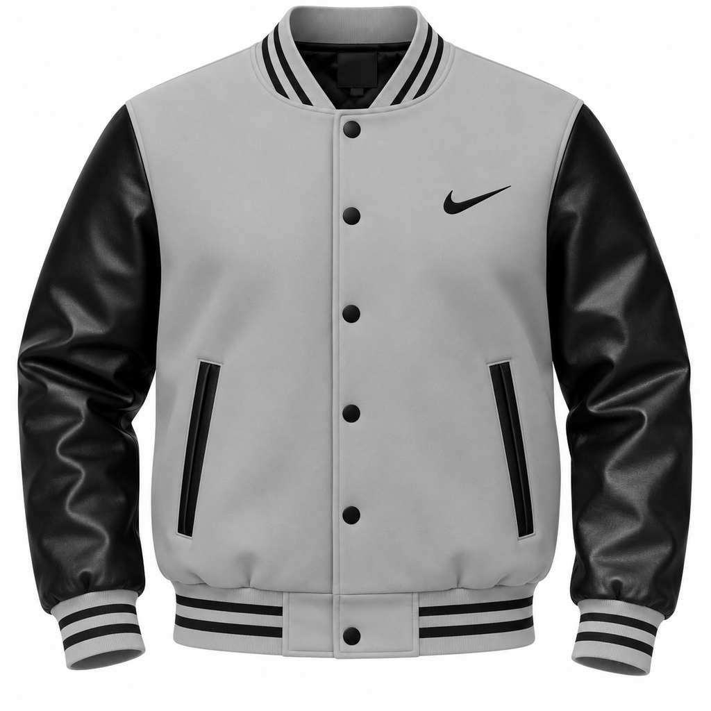 Nike Swoosh Men's Two Tone Leathered Varsity Jacket