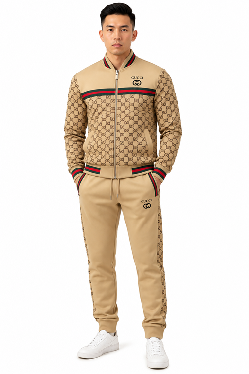 Gucci Monogram Zip-Up Jacket & Pants Set
