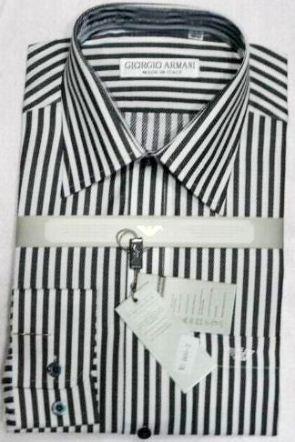 Giorgio Armani White/Ash Striped  Button Down Shirt Final Sale Secondary image