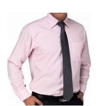 Armani Men's Solid  Pink  Cotton Button Down Shirt