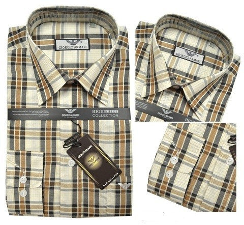 Giorgio Armani Men's Plat  Button Down  Final Sale