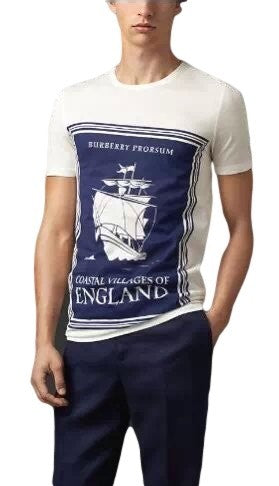 Burberrty Men's Book Cover Print Cotton T-Shirt