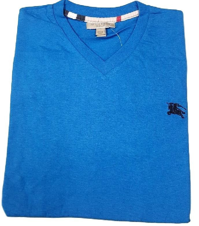 Burberry Brit Men's Lindon Cotton V-Neck Tee in Chalk Blue Secondary image