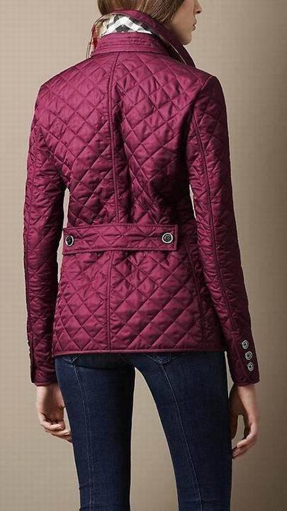 Burberry Quilted Button Trench Jacket Burgundy
