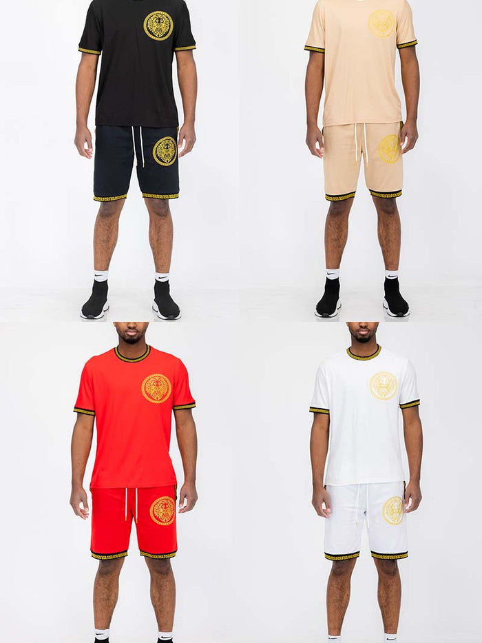 Lion Head Tshirt Short Set-0