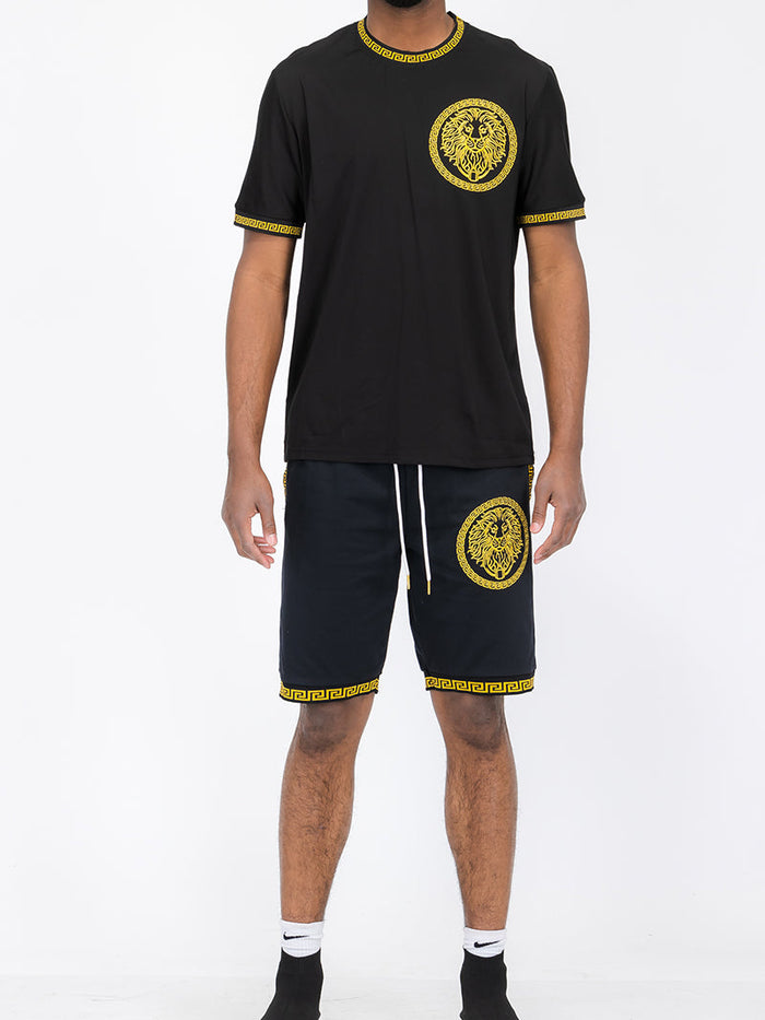 Lion Head Tshirt Short Set-0