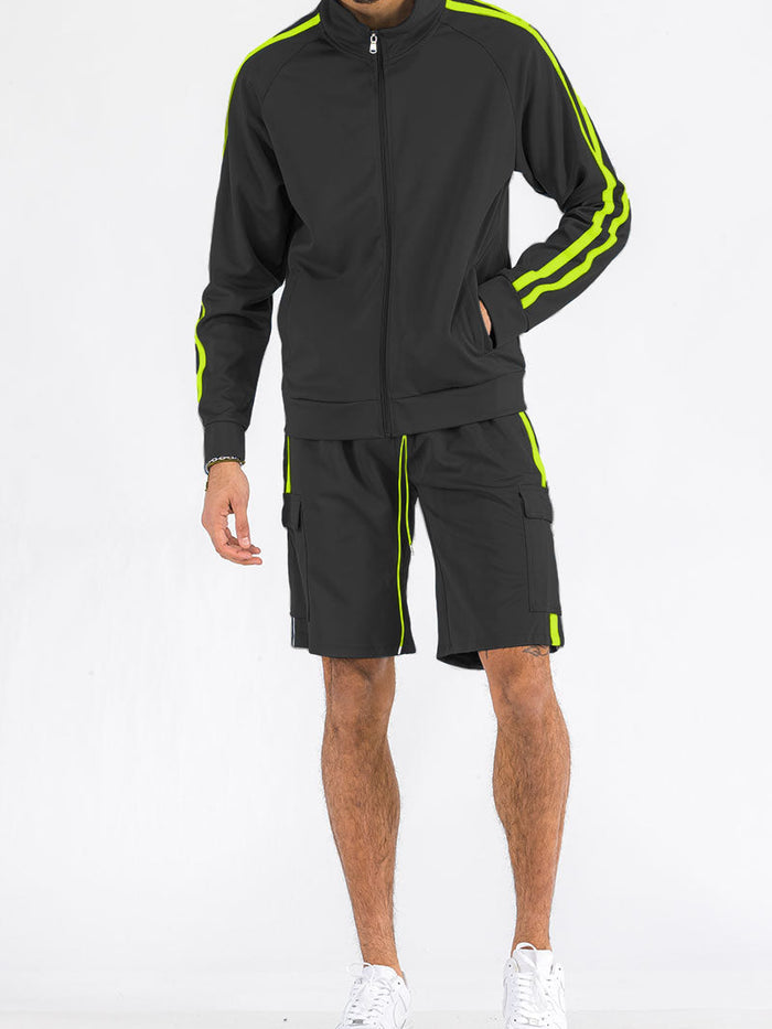 Two Stripe Cargo Short Set