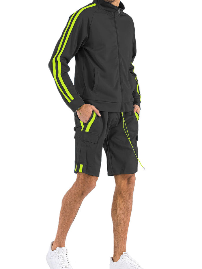 Two Stripe Cargo Short Set