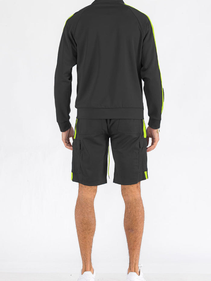Two Stripe Cargo Short Set