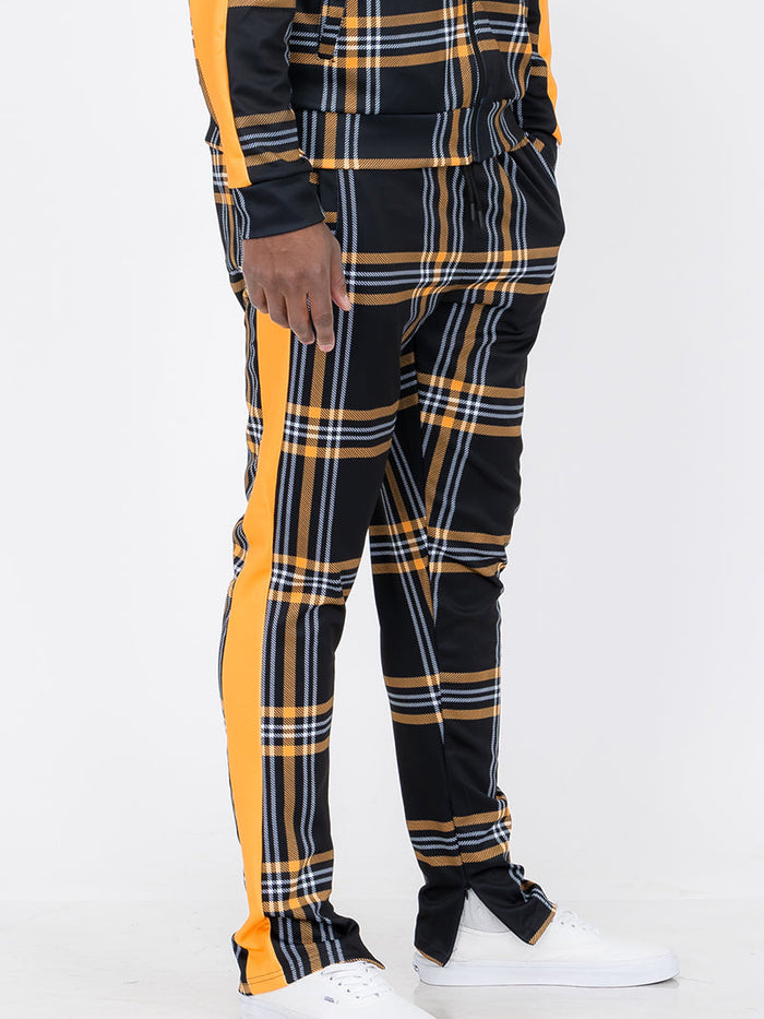 Plaid Out Track Pants-0