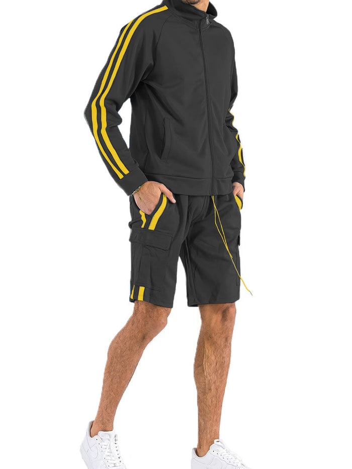 Two Stripe Cargo Short Set
