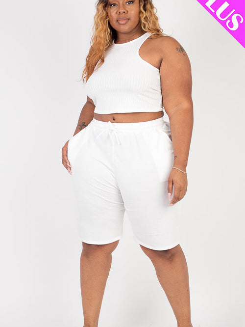Plus Size French Terry Bermuda Shorts (CAPELLA)