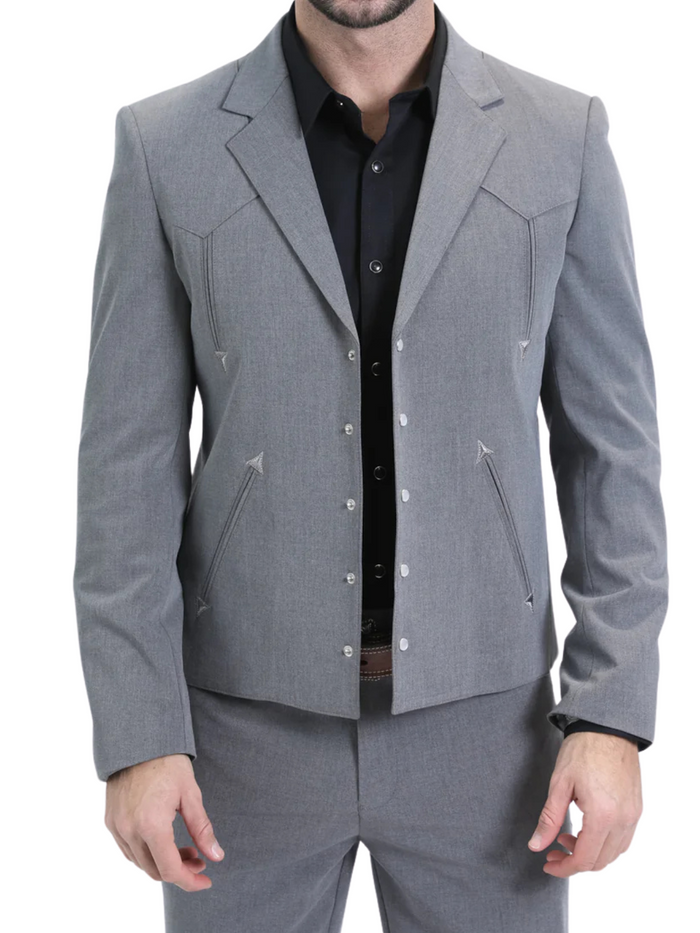 Men's Grey Western Suit Set