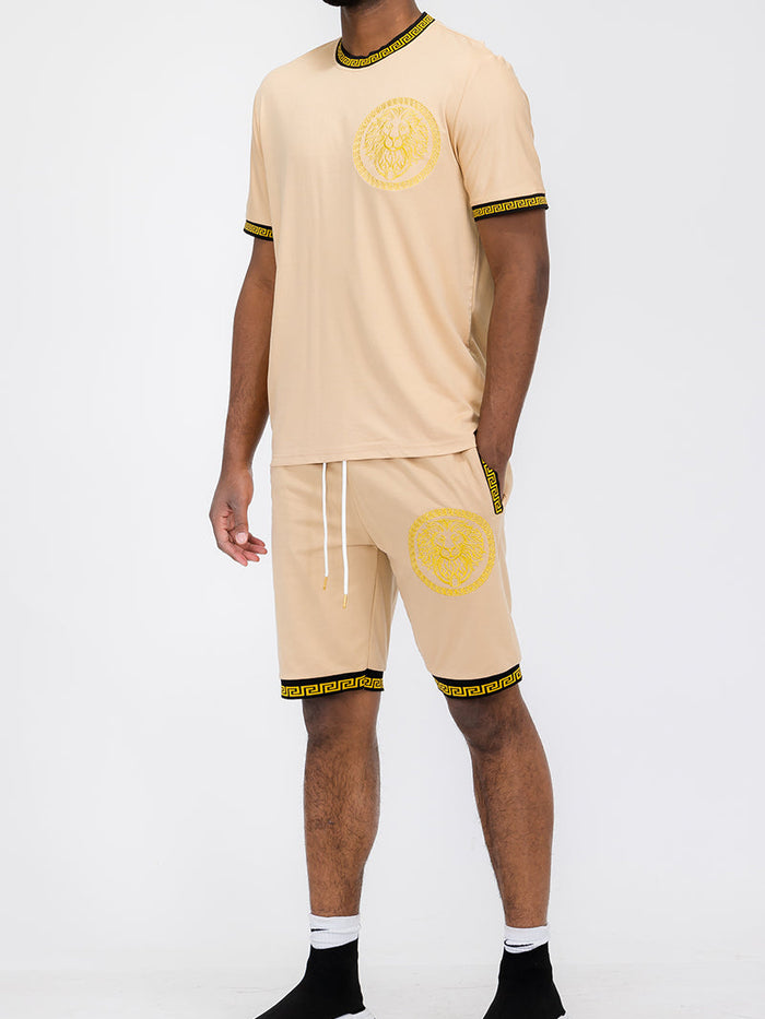 Lion Head Tshirt Short Set-0