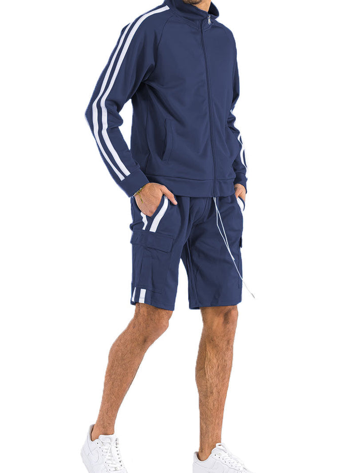 Two Stripe Cargo Short Set