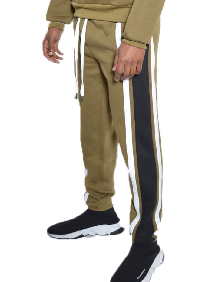 Tripe Cotton Sweat Pants
