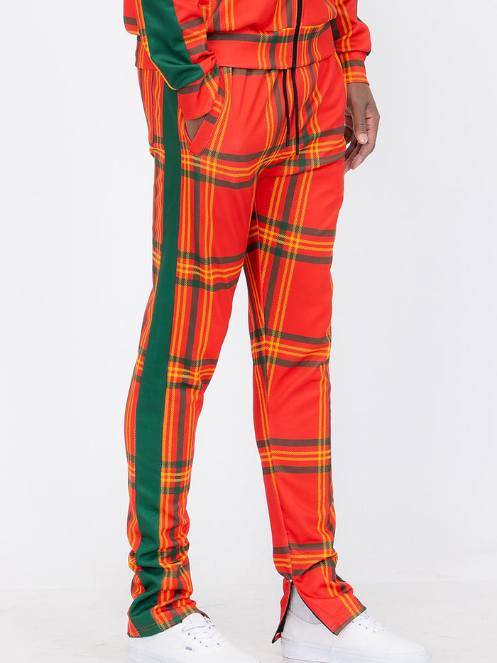Plaid Out Track Pants-0