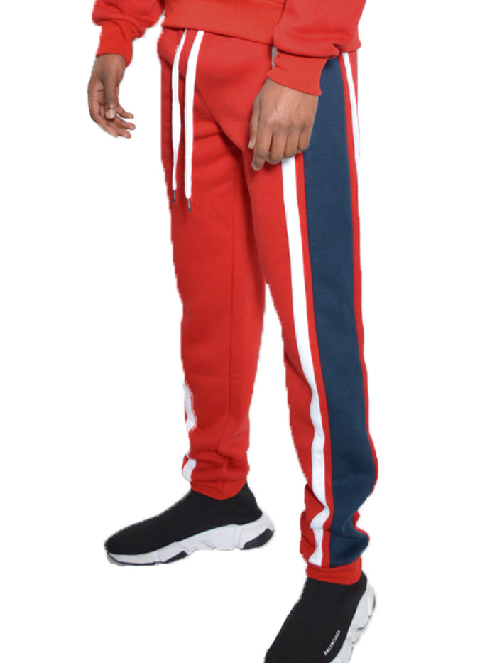 Tripe Cotton Sweat Pants