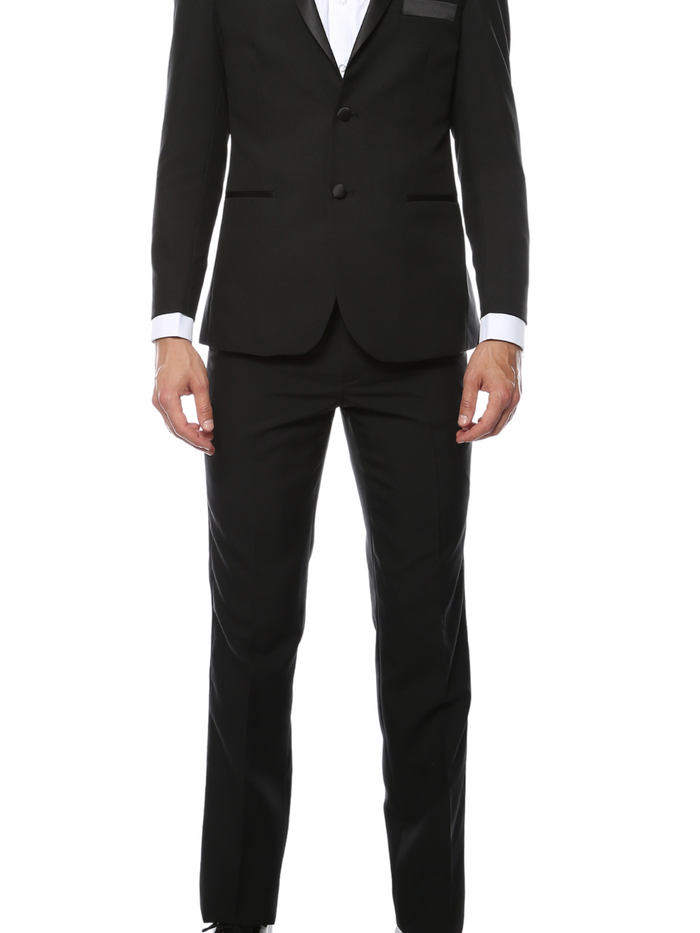 Paul Lorenzo MMTUX Black Regular Fit 2pc Tuxedo