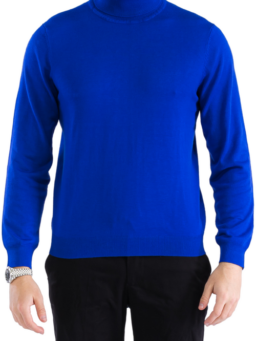 MENS INDIGO PULLOVER TURTLENECK SWEATER