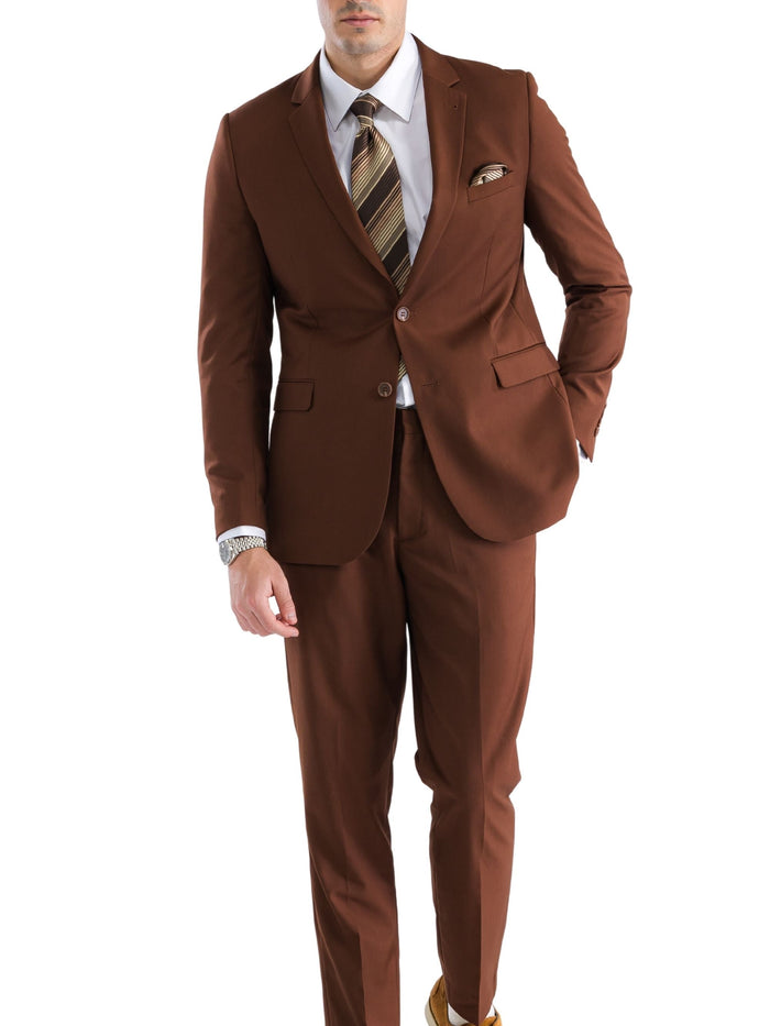 Oslo Brown Slim Fit Notch Lapel 2 Piece Suit