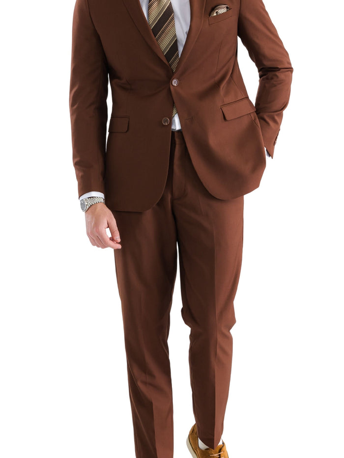 Oslo Brown Slim Fit Notch Lapel 2 Piece Suit