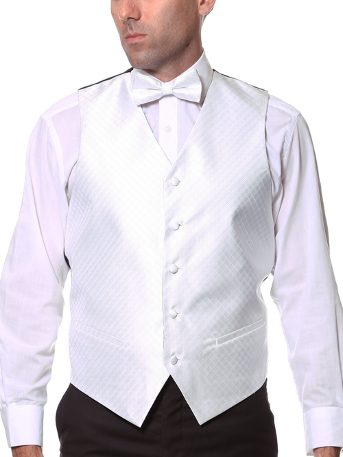 Ferrecci Mens PV300 - Beige with Black Back Adjustable Diamond Vest Set