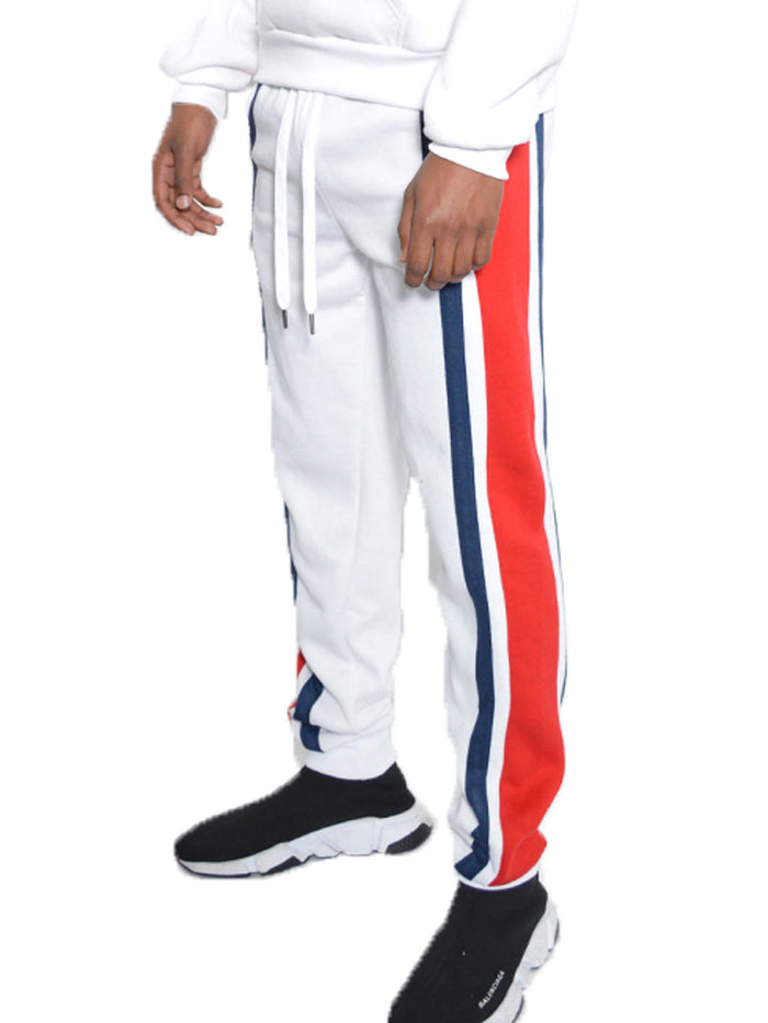 Tripe Cotton Sweat Pants