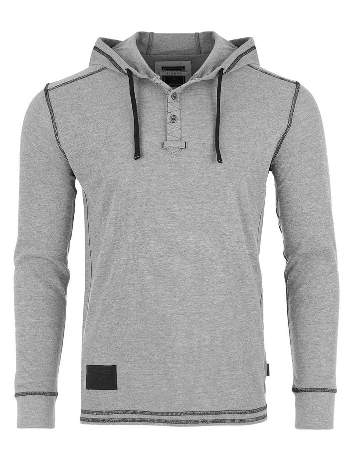 Vintage Thermal Long Sleeve Lightweight Fashion Hooded Henley