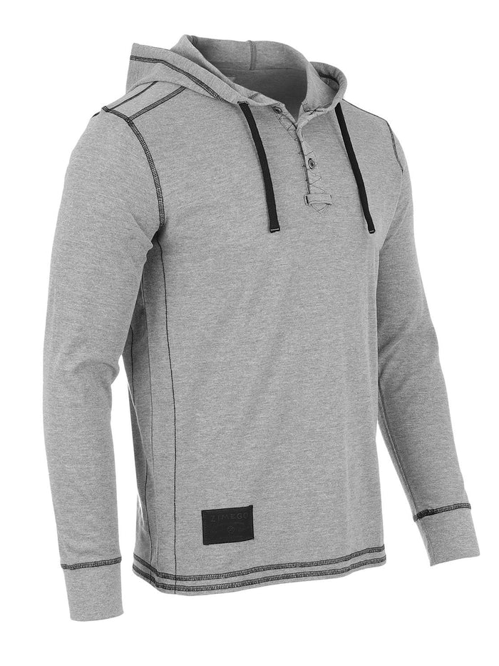 Vintage Thermal Long Sleeve Lightweight Fashion Hooded Henley