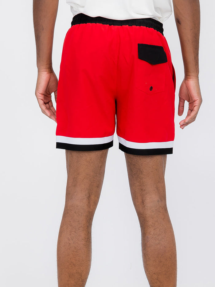 Fronted Cali Rep Print Swim Shorts