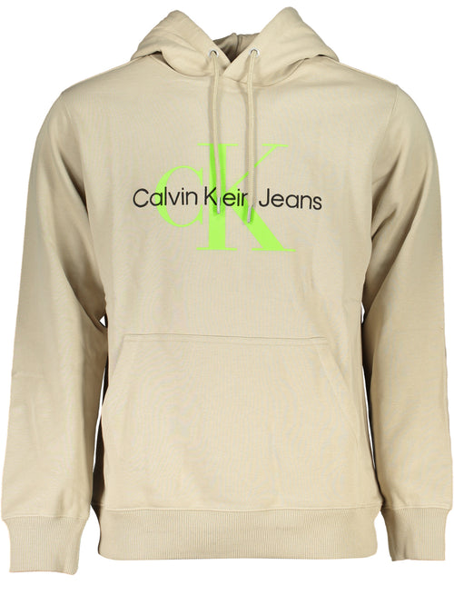 CALVIN KLEIN MEN'S BEIGE ZIPLESS SWEATSHIRT