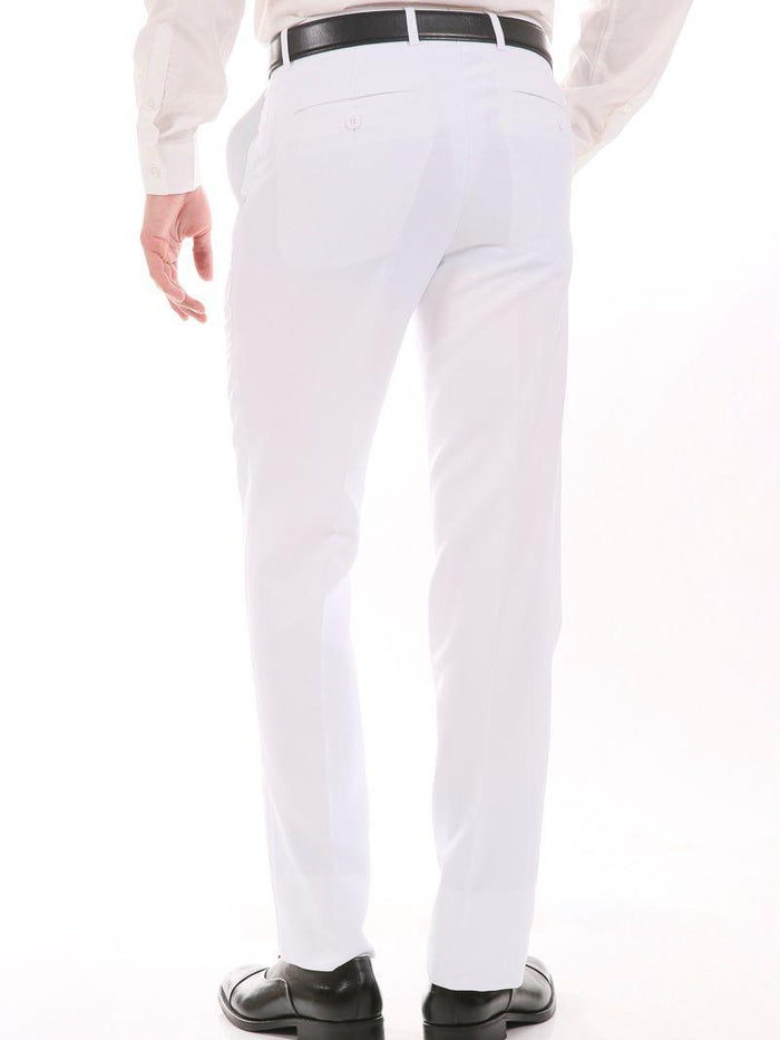 Ferrecci Men's Archer White Slim Fit Flat-Front Dress Pants