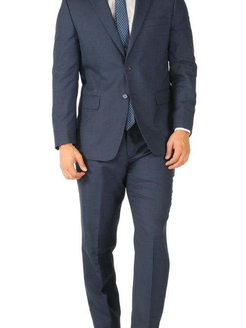 Rod Premium Blue Wool 2 Piece Suit Stain Resistant Traveler Suit - w 2 Pairs of Pants