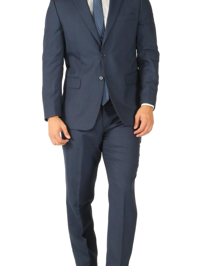Rod Premium Blue Wool 2 Piece Suit Stain Resistant Traveler Suit - w 2 Pairs of Pants
